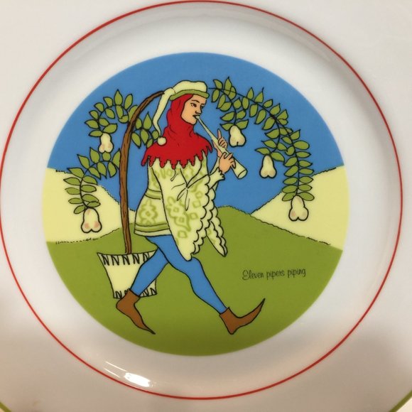 Twelve Days Of Christmas 10 Inch Plate  11 Pipers - Picture 3 of 6